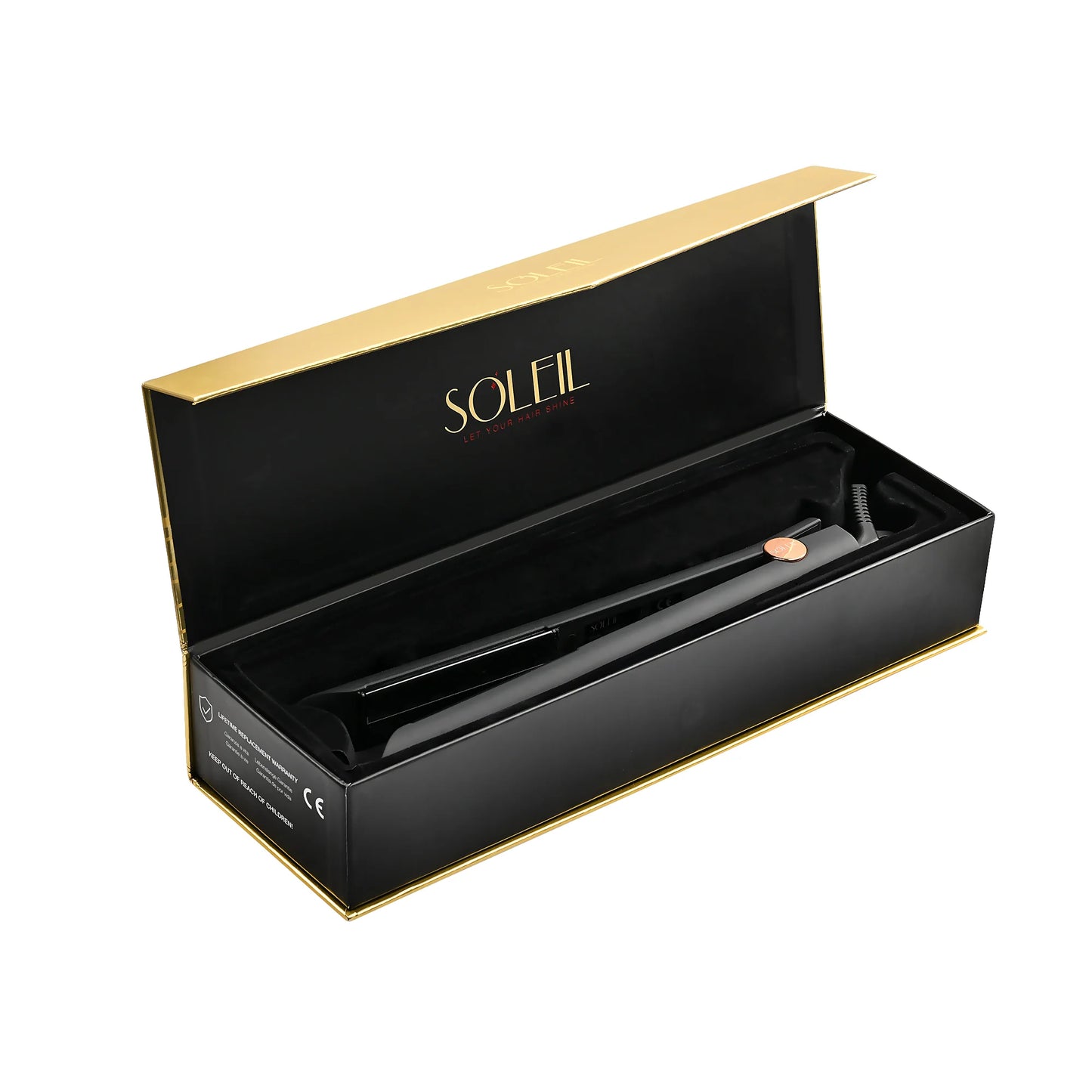Black IR+ Wide 1.5" Flat Iron by Soleil – Effortlessly Beautiful Hair